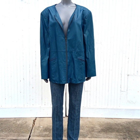 Maggie Barnes Ladies Genuine Luxury Leather Jacket/Coat (2X 22/24W) - Picture 1 of 17